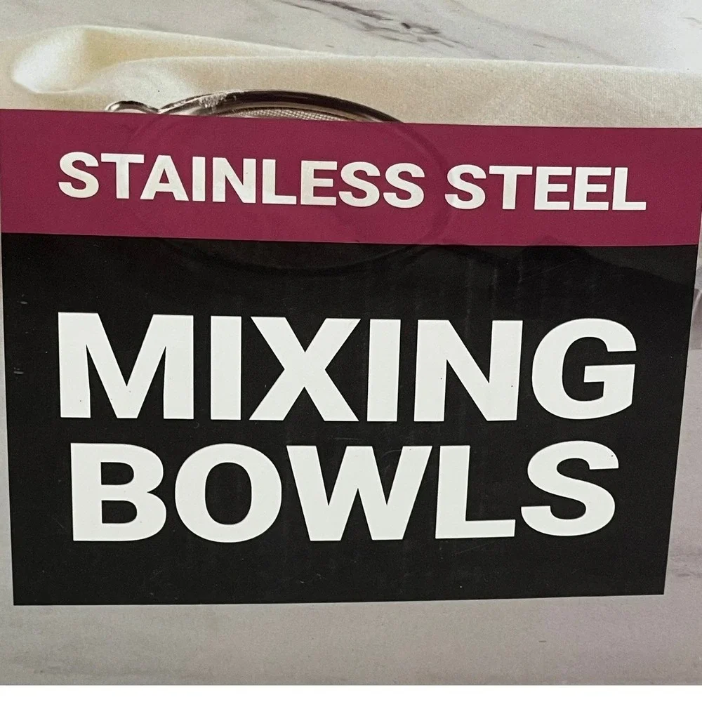 FineDine Mixing Bowls Set 6 Piece Silver Stainless Steel Brand New Nesting Set